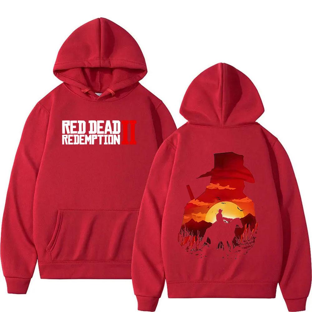 Heißer Red Dead Redemption 2 Print Hoodie Herren Hochwertig Mode Oversized Sweatshirt Unisex Retro Langarm Pullover Mit Kapuze