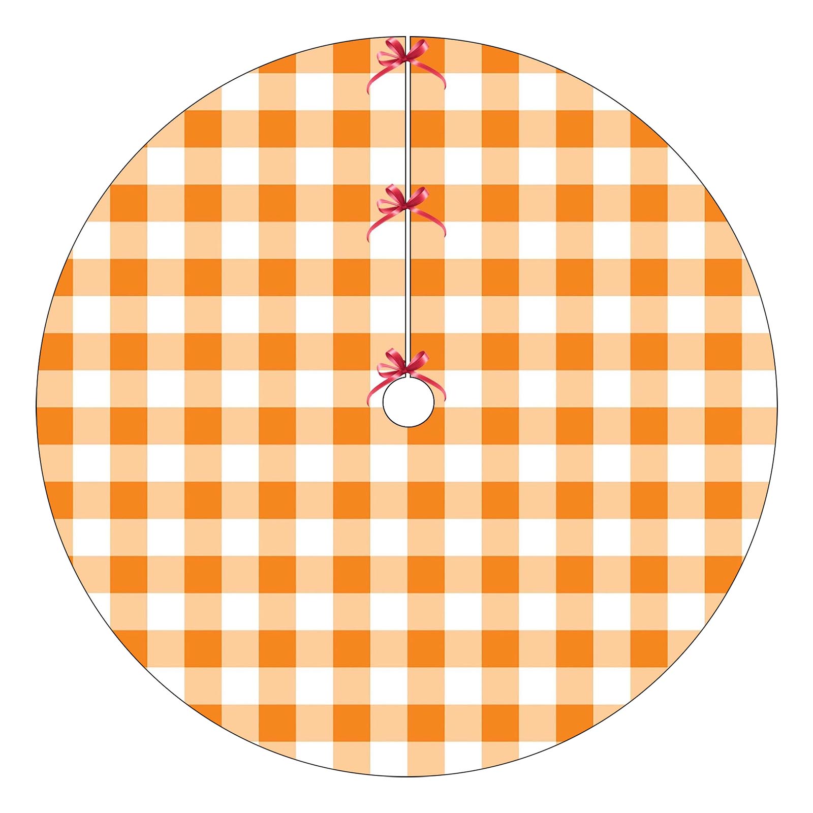 

Yellow Plaid Christmas Decoration Tree Skirt One Size