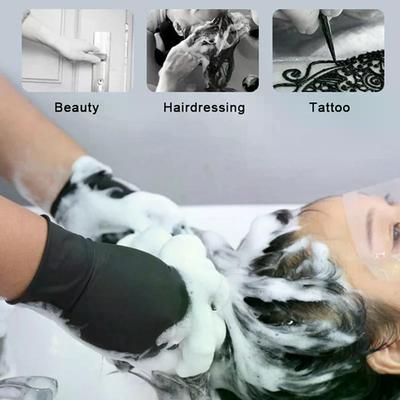 Hair Dye Glove Professional For Hair Styling And Dyeing Thick Latex Black Corrosion Resistance High Elasticity Hairdressing Tool