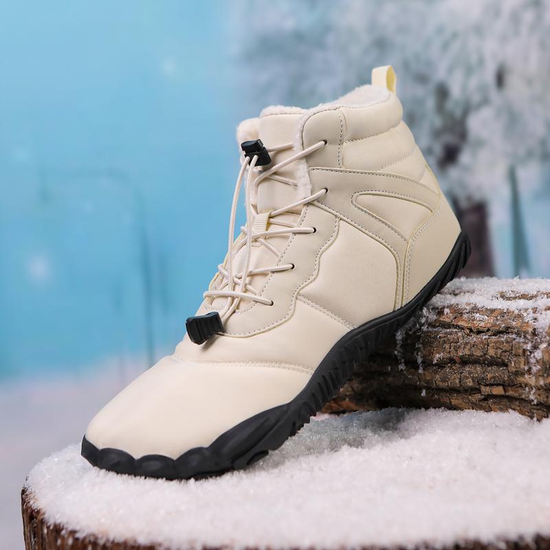 Women Plush Ankle Boots Winter Cotton Shoes Men's High-top Snow Boots Warm Outdoor Hiking Sneakers Non-slip