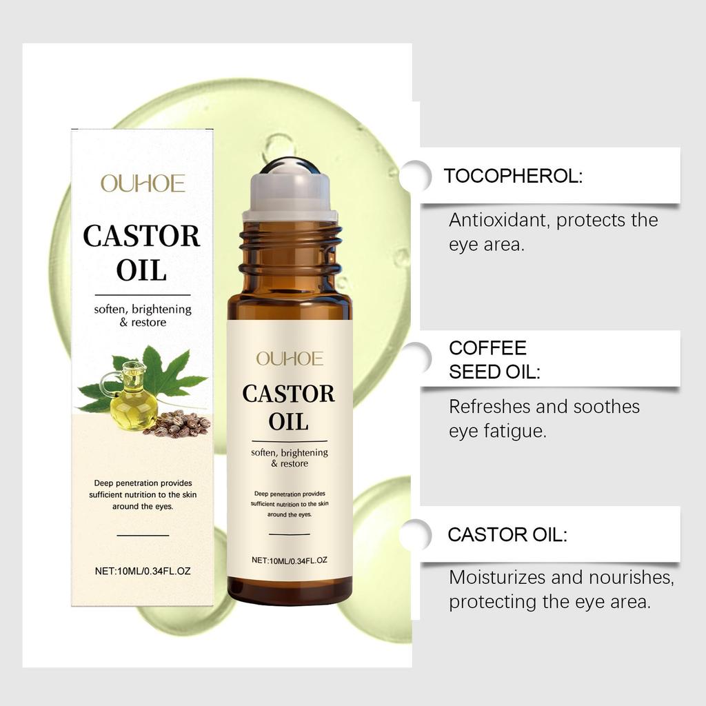 OUHOE Roll-on z olejkiem eterycznym pod oczy - Nawilża i odżywia skórę wokół oczu, Redukuje cienie pod oczami, Rozjaśnia i ujędrnia okolicę oczu, Odpowiedni dla oczu, 10ml