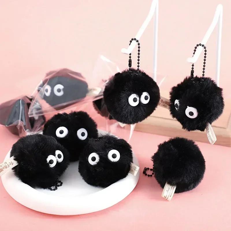 5cm 10 Stück Brikettpuppe Anhänger Schlüsselanhänger Tasche Zubehör Niedlicher Plüsch Schwarzer Kohleball Cartoon Spielzeug Anhänger Geschenk