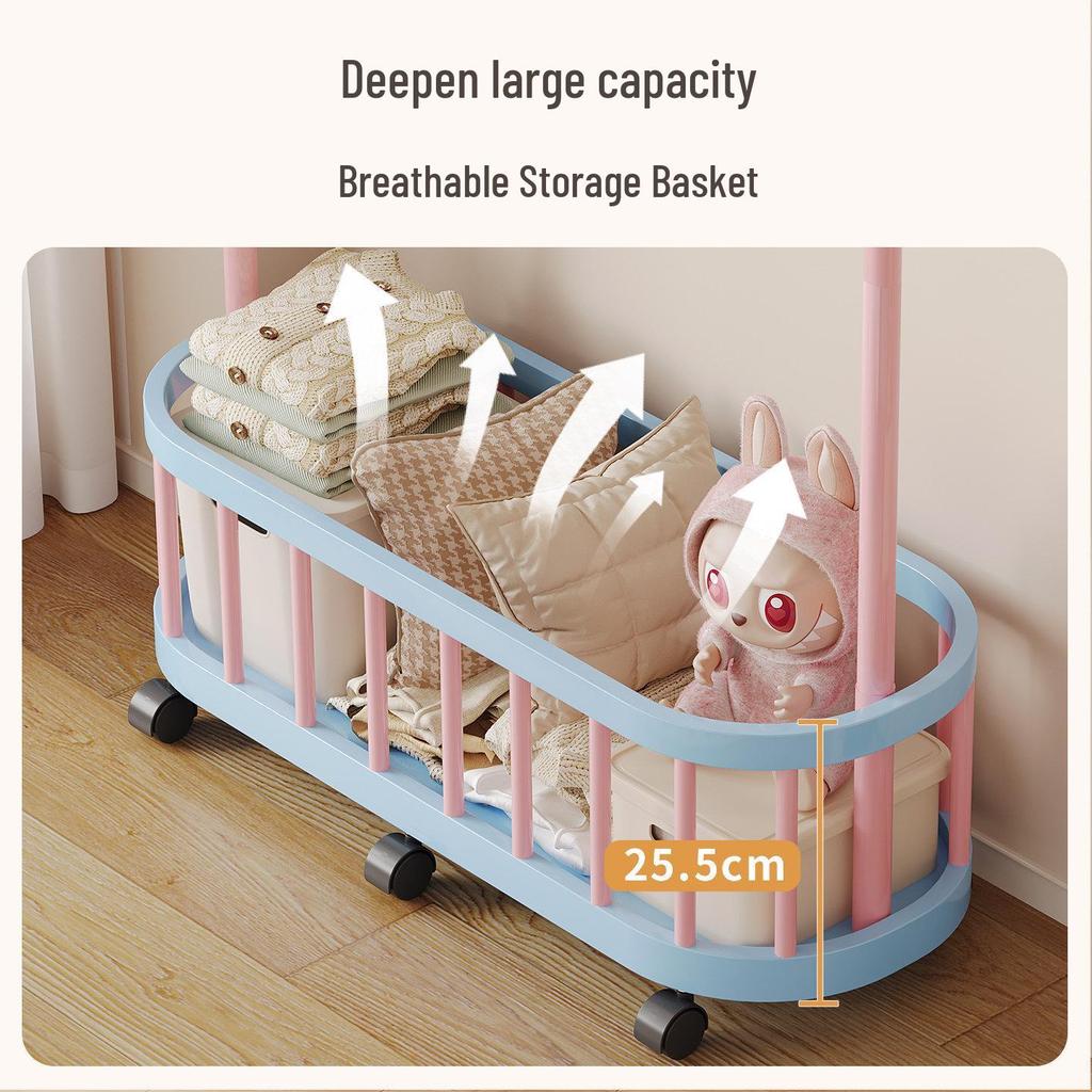 Mobile Clothes & Hat Rack, Dormitory & Bedroom Floor Stand, Small Hanging Rack with Bag Hook - 2026 New Style.