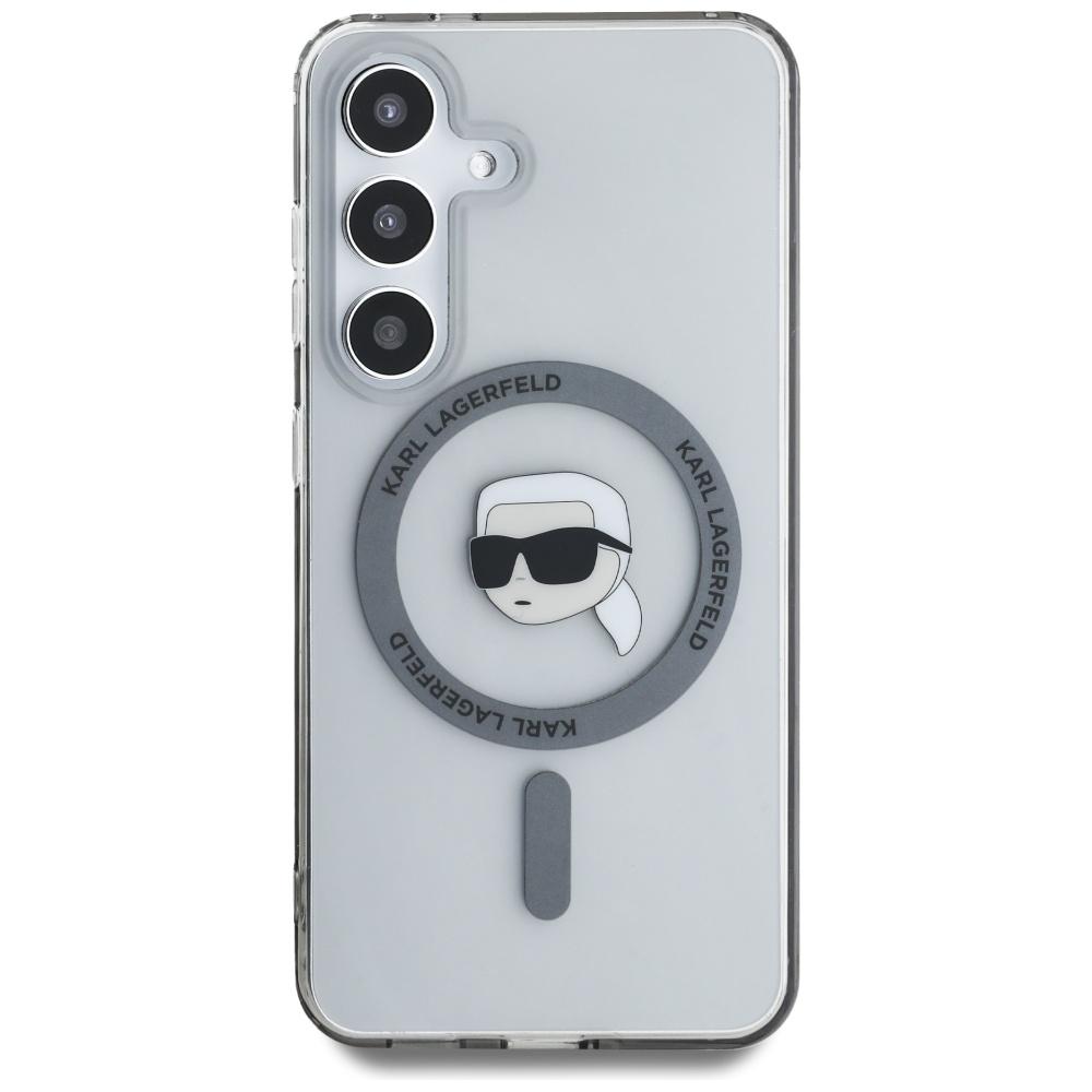 Case Karl Lagerfeld Button Karl Head     Printed Logo Magsafe For Samsung Galaxy S25 Black