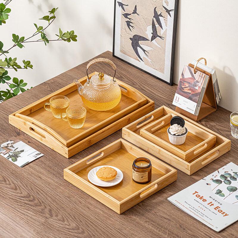 Japanese Style Rectangular Bamboo Serving Tray