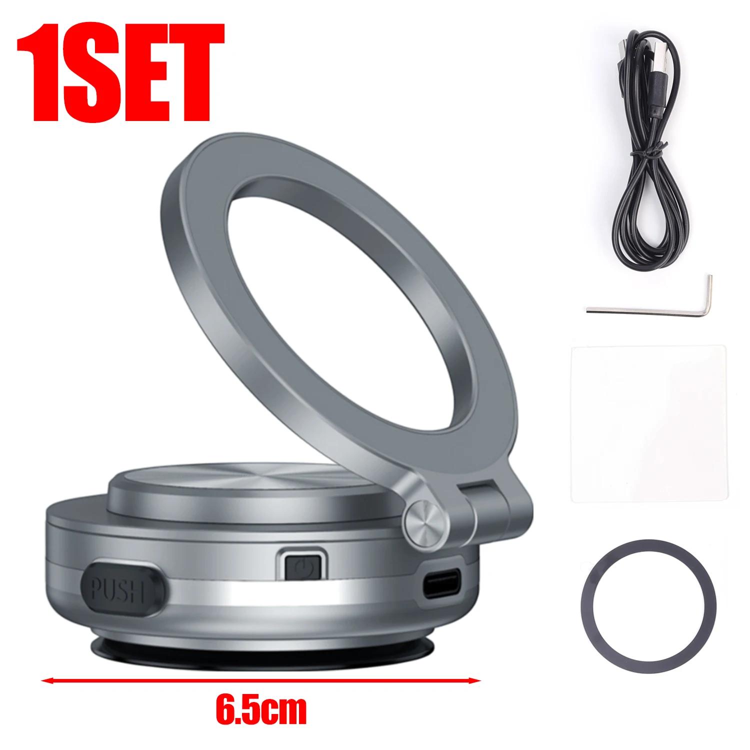 Vacuum Adsorption Car Phone Holder 360° Rotate Universal Mobile Phone Bracket Suction Cup Folding Adjustable Magnetic Adsorption