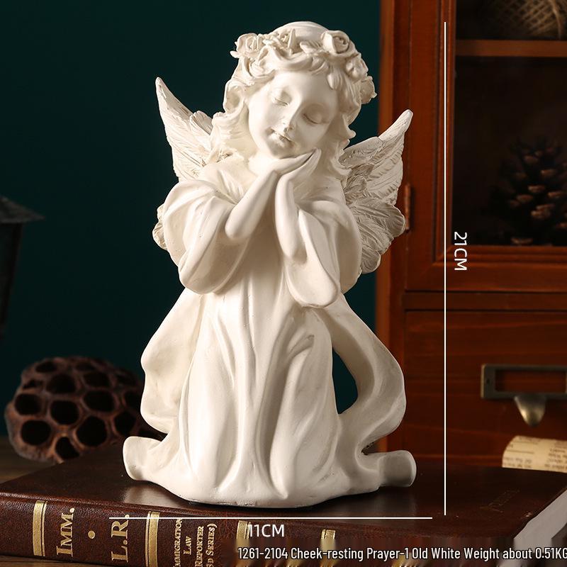 Europäische Retro Engel Figur - Kleine Mädchen Gipsstatue für Kirche Hochzeiten & Fotografie Dekor
