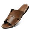 2024 Summer Trendy Plus Size Men's Genuine Leather Flip-Flops: Casual Beach Sandals in Sizes 45-47