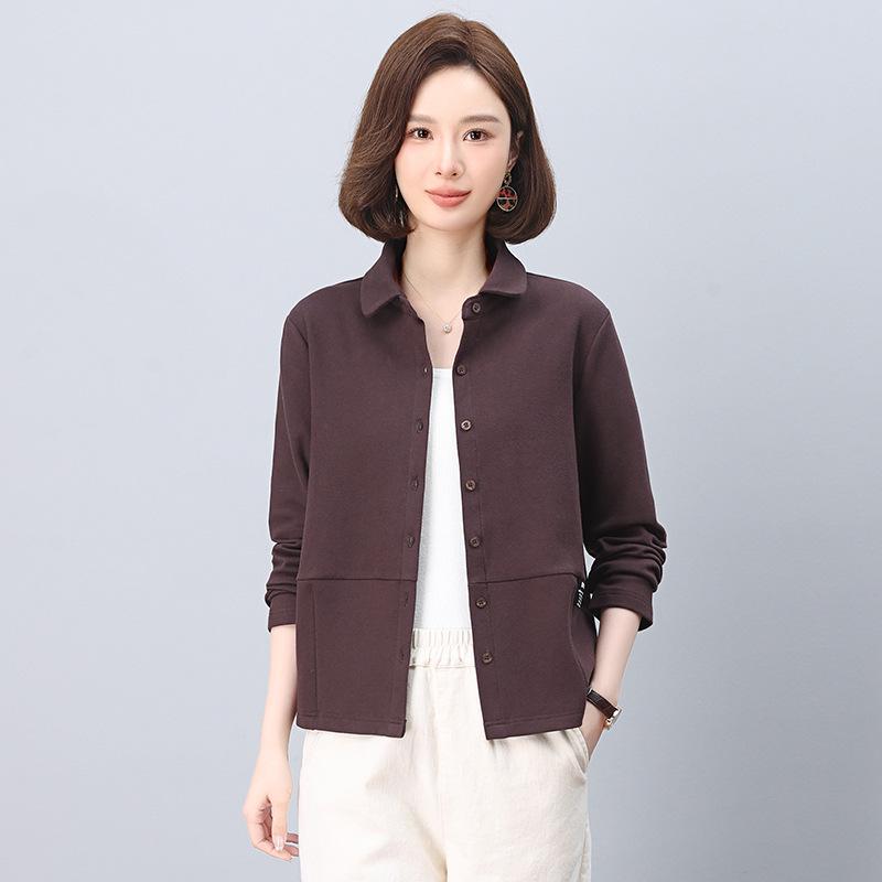 

Женская повседневная куртка для похудения больших размеров – Весна 2025, свободного кроя, кардиган с длинным рукавом для наряда мамы L