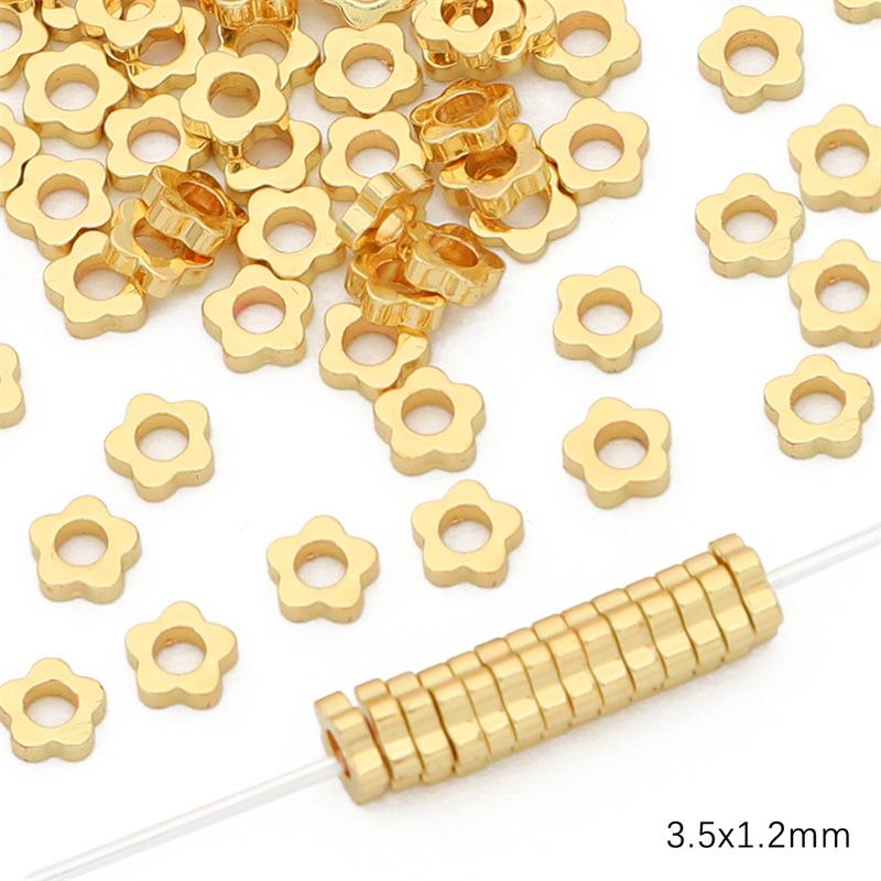 Copper Retention 14K Gold-Filled Plum Blossom Heart Spacers, 925 Silver DIY Ancient Style Jewelry Accessories for Bracelets, Necklaces, Earrings