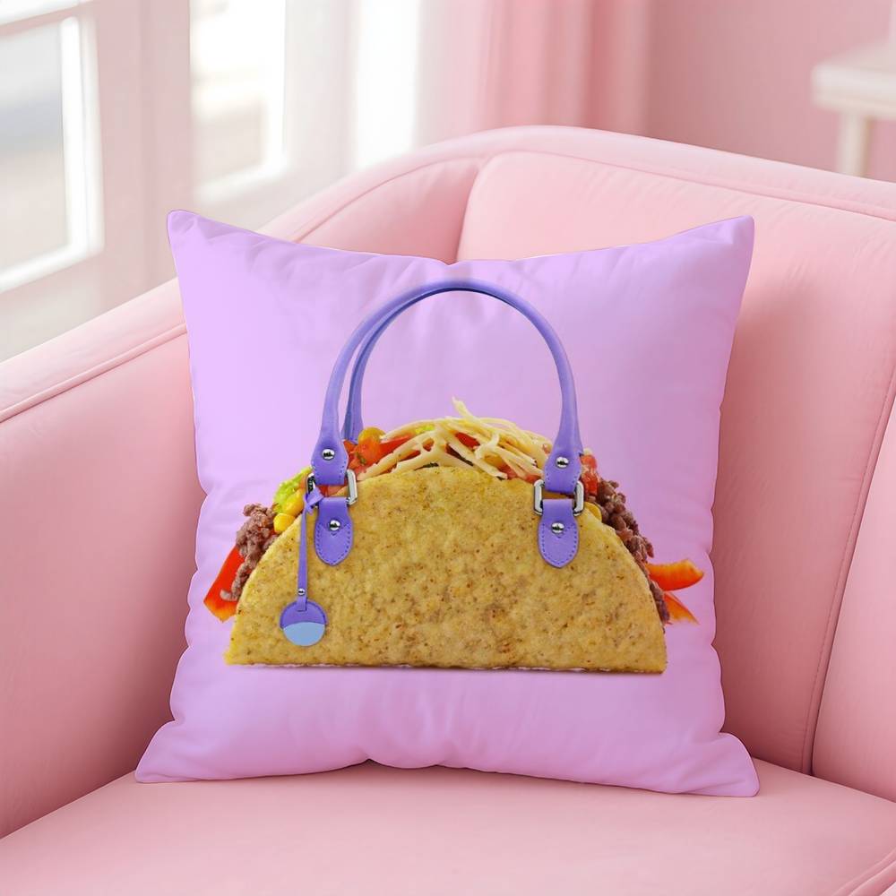 Creative Food Fruit Print Pillow Case Anti-dustmite Pillow Invisible Zipper Silky Short Plush Sofa Cushion Cover