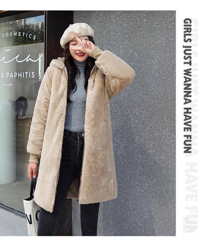 Women's Korean Style 3-in-1 Reversible Long Cotton Parka with Removable Liner and Slimming Waist