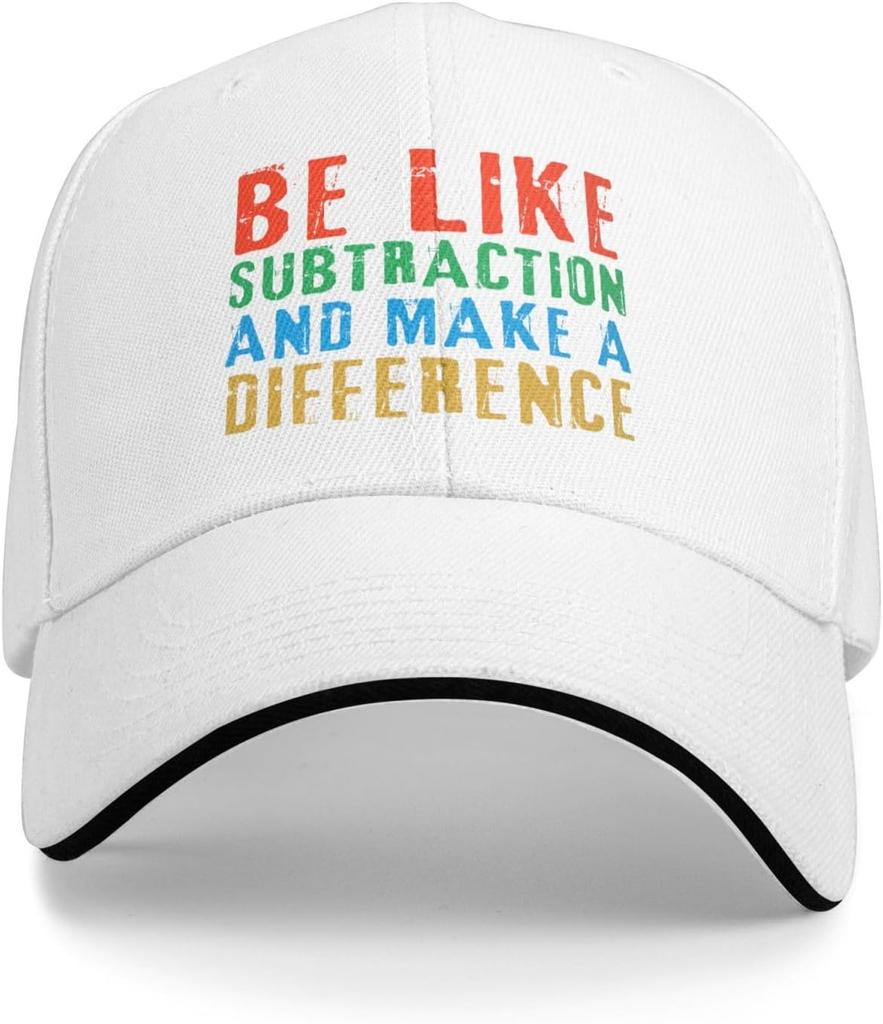 Be Like Subtraction Make A Difference Funny Baseball Cap Polyester Outdoor Adjustable Snapback