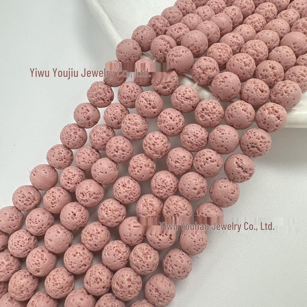 Colored Volcanic Rock Round Beads for DIY Jewelry Making