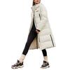 FILA Original Long Down Jacket Simple Fashion Warm Hooded Down Coat Women outerwear Cloud-Mushroom-White F11W449906FWT