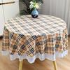 Round Tablecloth Pvc Waterproof Oilproof Dustproof For Home Kitchen Dinner Party Use