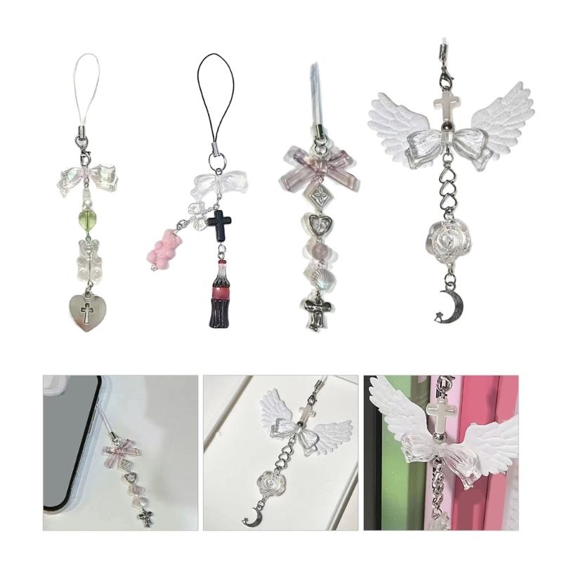 Handgefertigter Schlüsselanhänger Niedliche Perlen-Handy-Kette Schöner Perlen-Handy-Anhänger Handy-Lanyard Schlüsselanhänger für Modebegeisterte