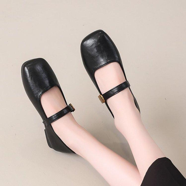 Fashion Versatile Small Leather Shoes Women's Retro Mary Jane Shoes 2026 Spring and Autumn New Low-heeled Soft-soled PU Commuter Shoes