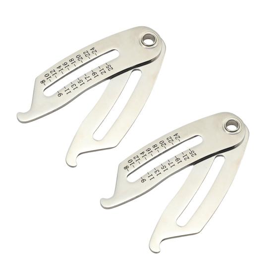 1/2Pcs Portable Thread Size Checker Heavy Duty Stainless Steel Screw Nut Bolt Size Identifier Gauge Quick Manual Measurement Tool