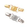 Vintage Flower Sweater Clip Brooch for Women, Hollow Collar Clasp Jewelry with Double Clip Design for Scarves and Coats
