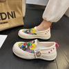 Mary Jane Loafers Women's New Spring Platform Lazy One-pedal Canvas Single Shoes Casual Sports Board Shoes