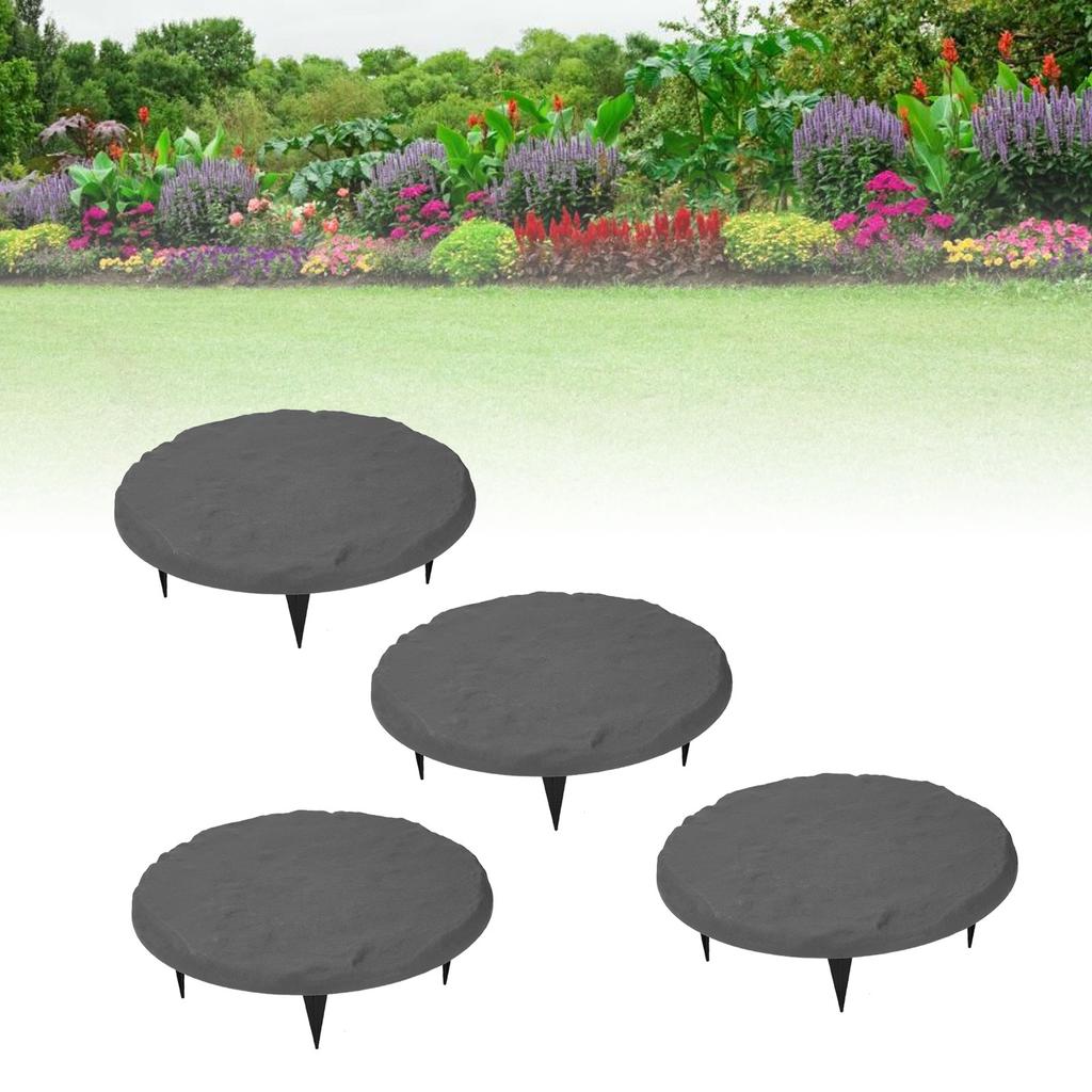 Outdoor Step Stones Decorative Polypropylene Resin Stepping Stones with Ground Stakes for Lawn Garden  Way