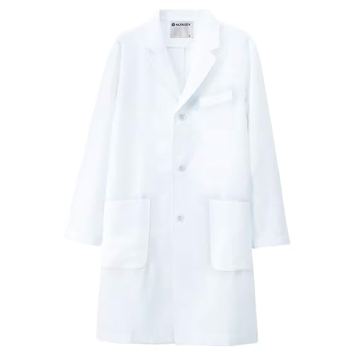 Nursery Doctor s Coat, White Coat, Doctor s Examination Coat, Lab Coat, Smooth and Wrinkle-Resistant, Men s, Size 4L, White, 8050601A