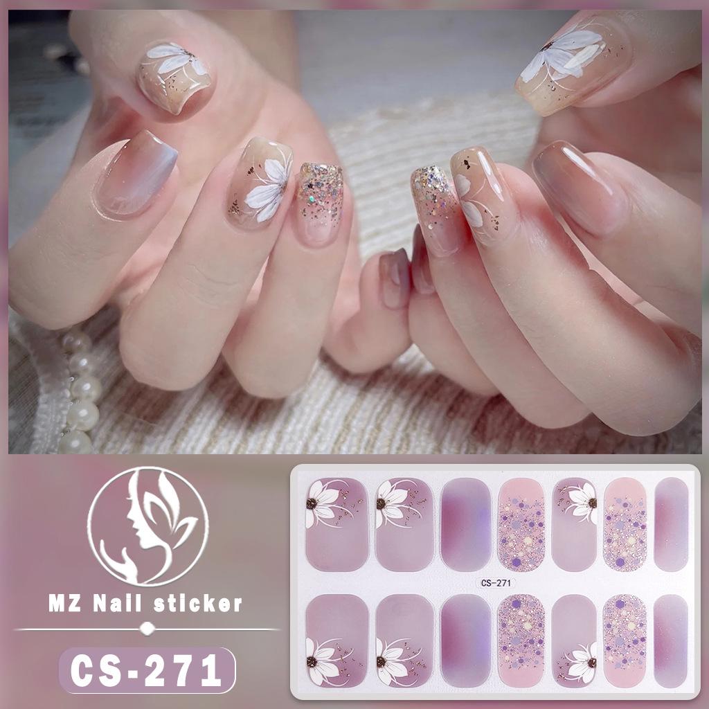 CS Wasserdichte Gel-Nagellack-Sticker - Vollabdeckung Japanischer Koreanischer Stil Neujahr Nagelkunst-Aufkleber