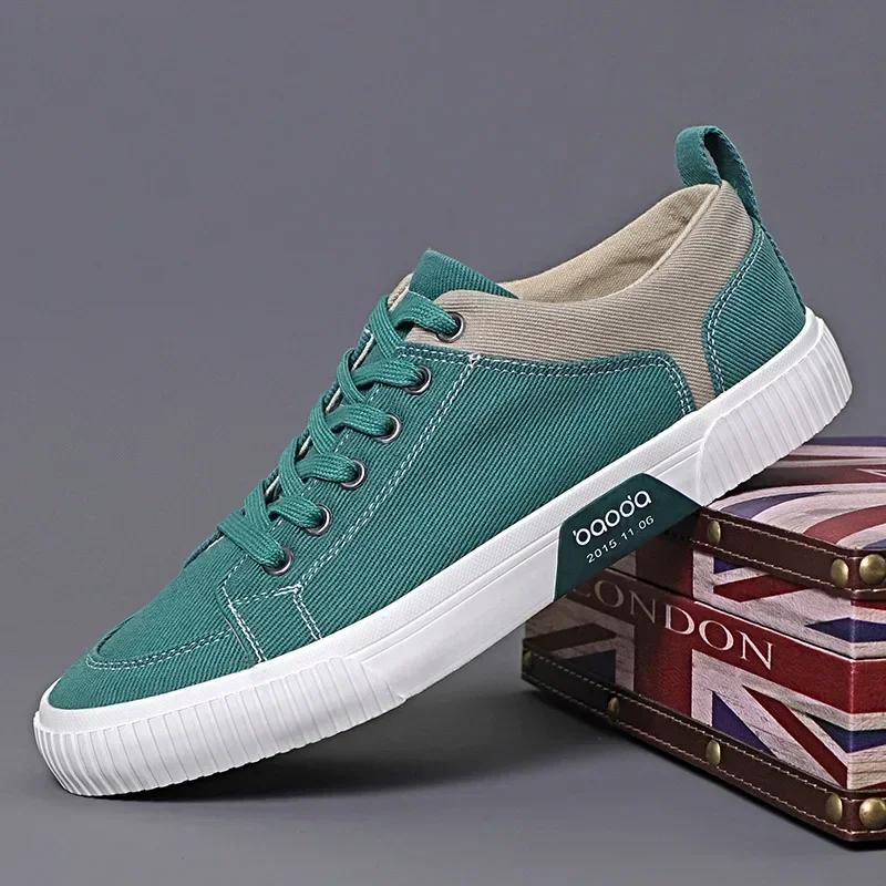 Spring Summer Casual Men Canvas Shoes Low-top Lace Up Mens Canvas Shoes Korean Version Trend Men's Shoes BM-013