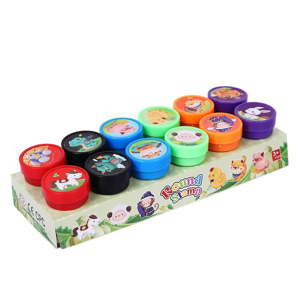 10/12/26Pcs Self-ink Children's Self-stamp Set  for Children Treasure Box Prize Birthday Party Gift