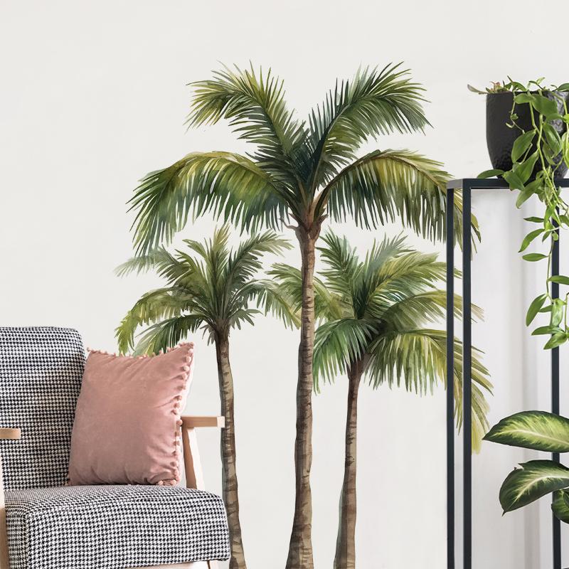 Albero di Cocco Palma Paesaggio Marino Adesivo Murale Rimovibile Per Camera da Letto Soggiorno