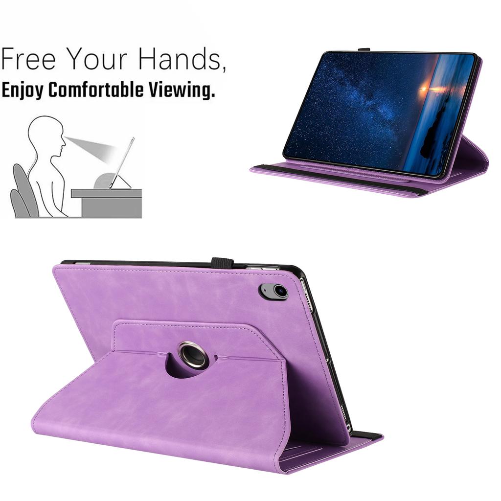 For iPad Mini (2024)/(2021) Case Rotating Stand Solid Color PU Leather Tablet Cover