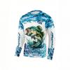 Sporty Graphic Long Sleeve T-Shirt with Skull & Wings, Perfect for Active Lifestyles
