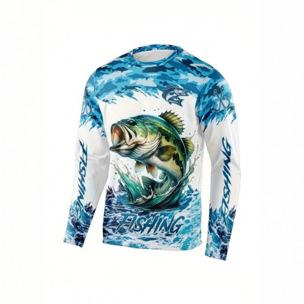 Sporty Graphic Long Sleeve T-Shirt with Skull & Wings, Perfect for Active Lifestyles