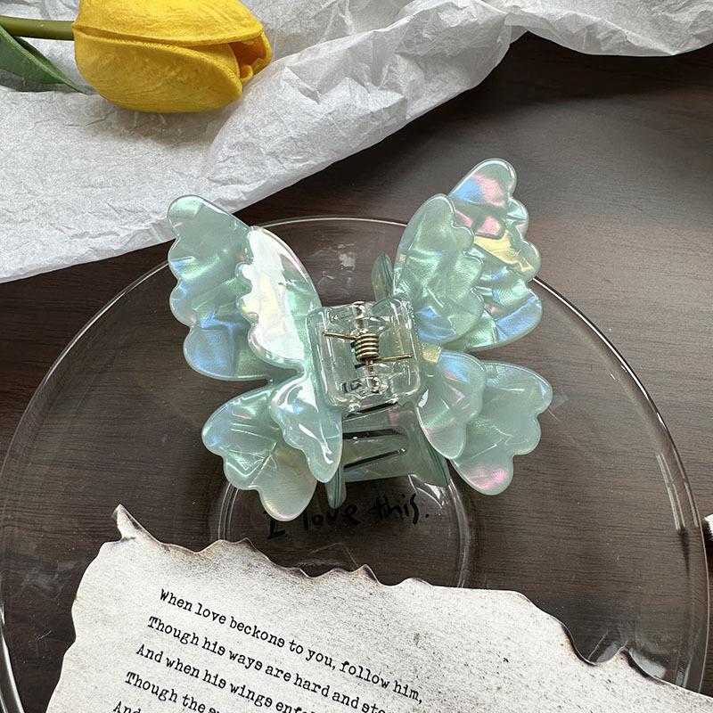 Fairy Butterfly Hair Claw Acetate Crab Hair Clip Fluffy Summer Sweet Princess Shark Clip Women Girls Hairpin Hair Accessories