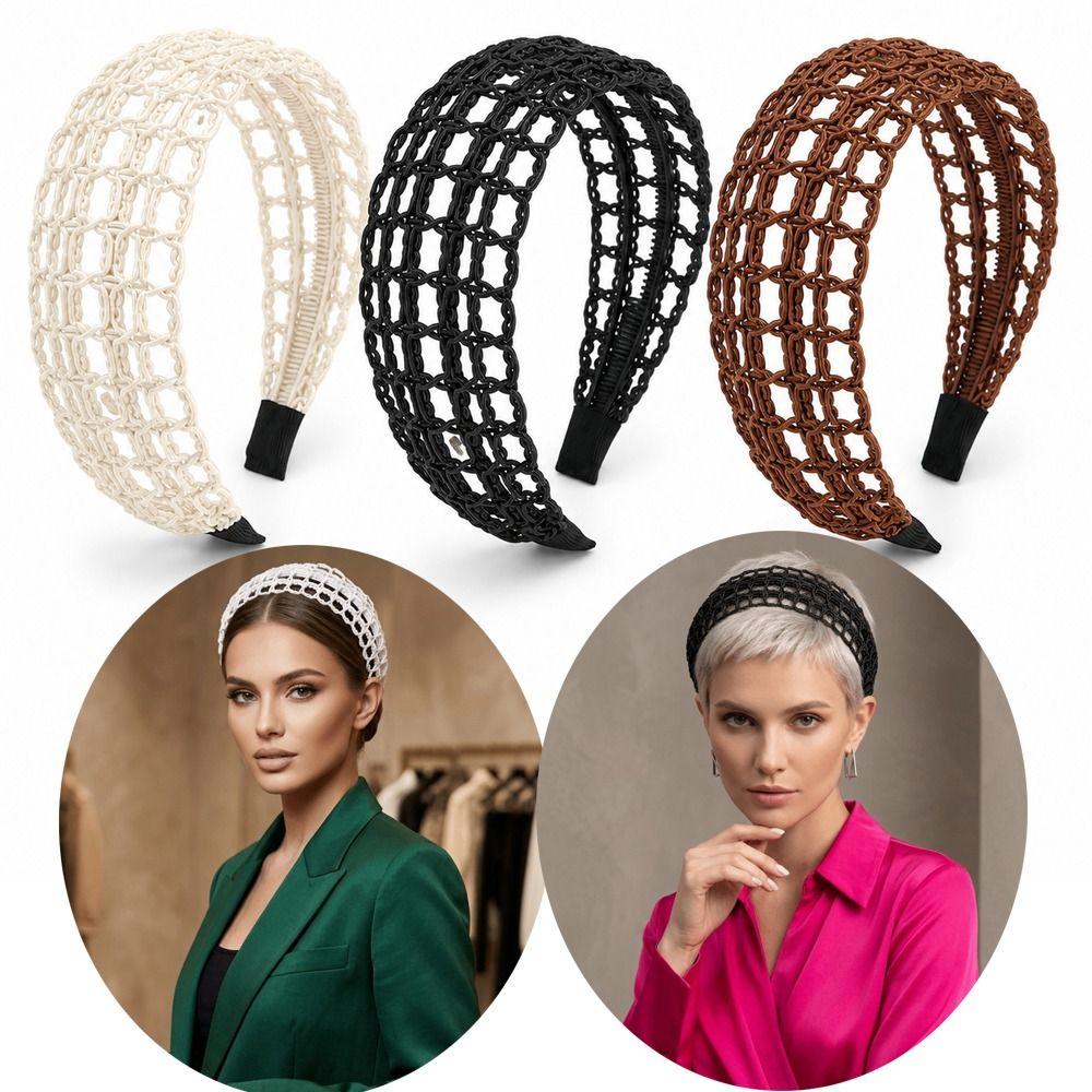Rope Weaving Wide Headband Hollow Out Bohemian Hairband New Braided Hair Hoop  Beach Wedding