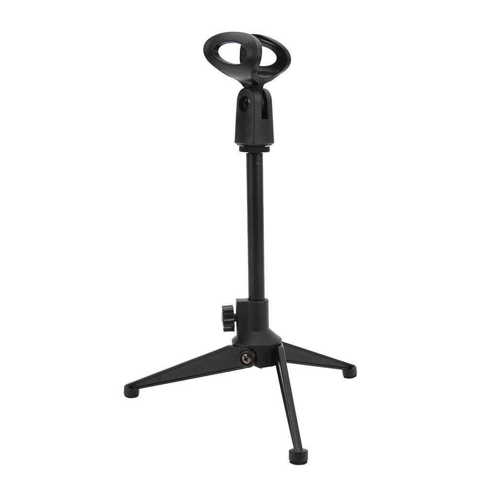 Adjustable Desktop Microphone Tripod Stand Holder Bracket Table Mic Holder with Mic Clip for Conference Live Broadcast