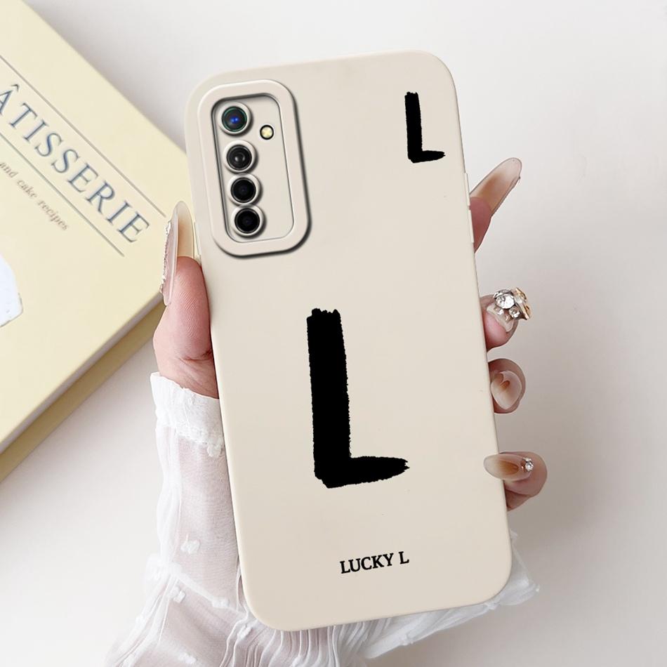 For Realme X2 XT Lucky Initial Letter Phone Case For Realme XT X2 Soft Silicone Shockproof Cases