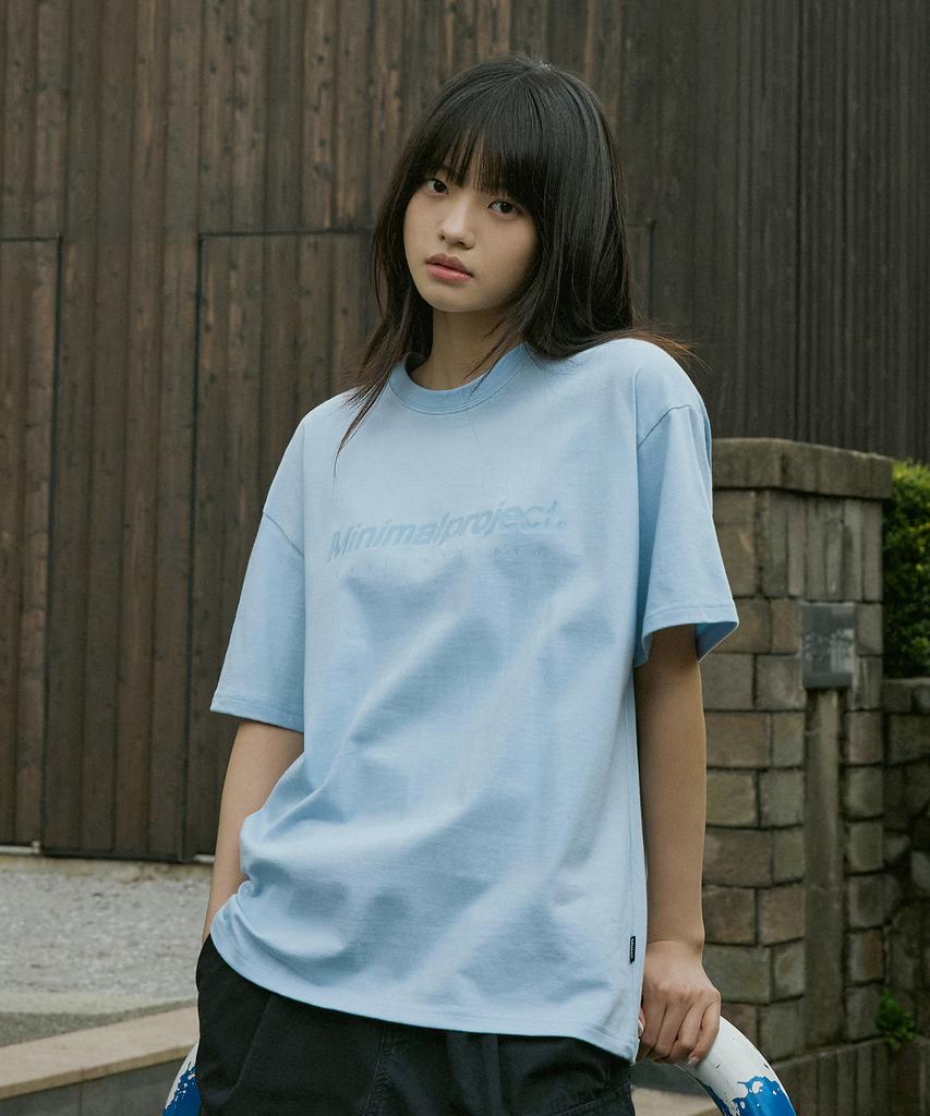 MINIMALPROJECT Signature Silicone Logo Short Sleeve T-Shirt Mst160 [Sky]