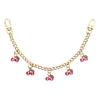 Rhinestone Cherry Bag Charm Cute Cherry Charm with Chain Sparkling Purse Charm for Women Handbag Clutch Tote Bag