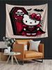 Sanrio Hello Kitty Tapestry Vampire Kitty Cartoon Art Decoration Fairy Tale Style Bedroom Living Room Corridor Ideal Gift