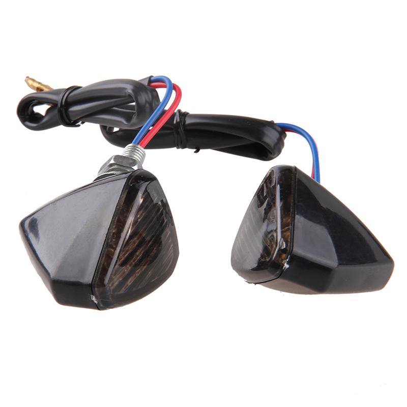 Black Motorcycle LED Turn Signals Light Motorbike Indicator Lamp Scooter Amber Universal
