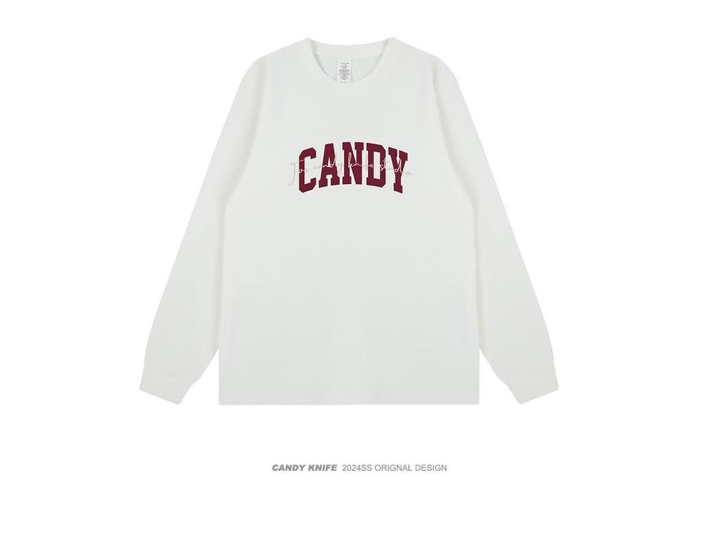 Trendy Korean Couple's Letter Print Long Sleeve T-Shirt - Autumn/Winter