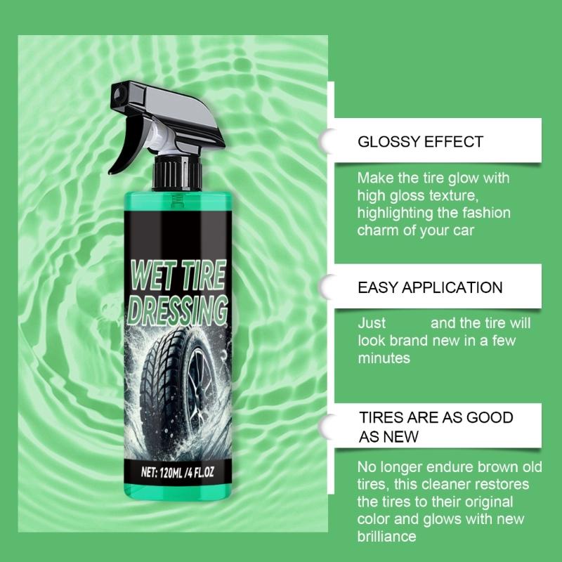 High Performances Tire Shine Sprays Quick Drying Tire Polish Enhancer Tire Restorer Sprays with Cloth Suitable for Vehicle