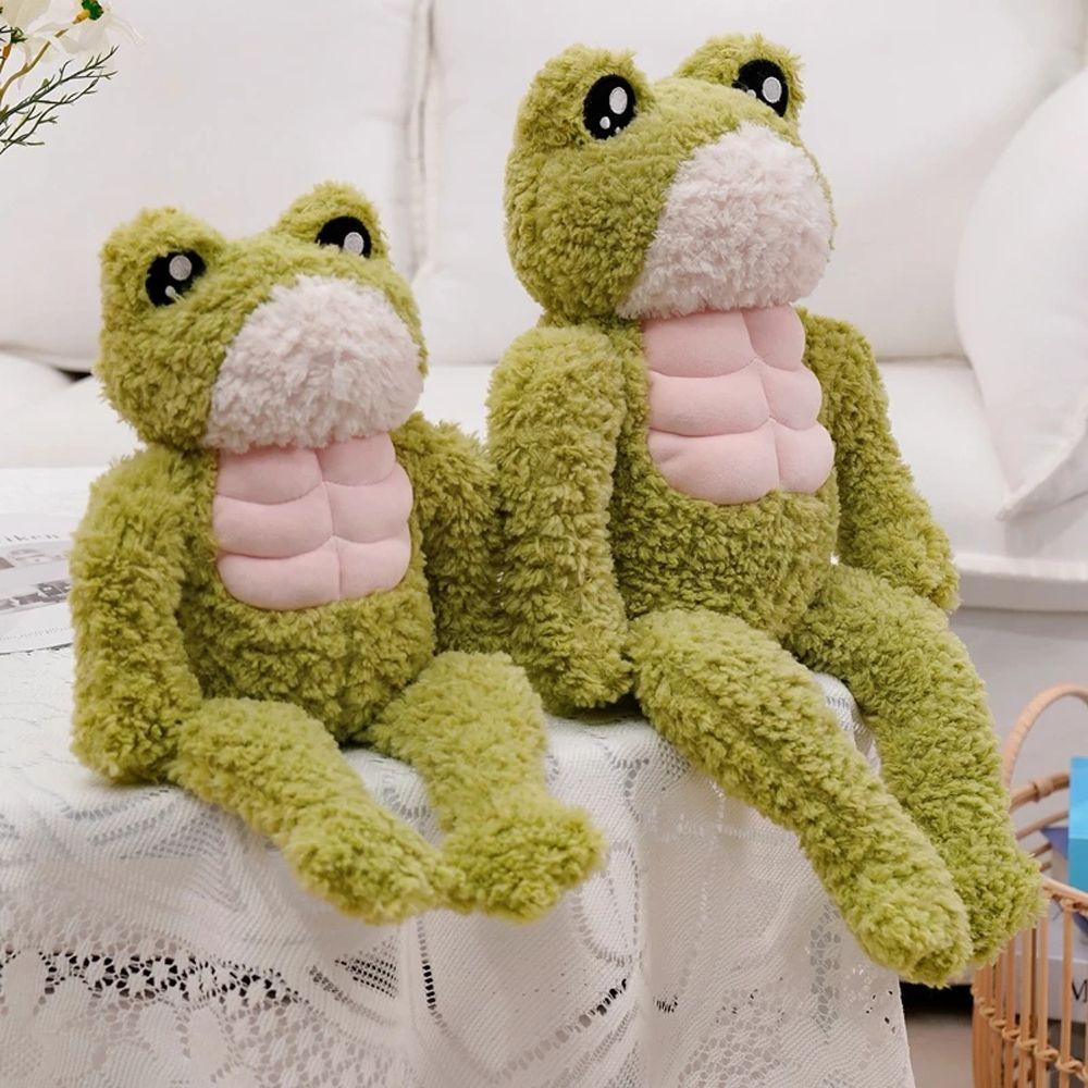 Soft Toy Cartoon Accompany Toy Plush Toys Frog Stuffed Toy Muscle Frog Doll Frog Plush Doll