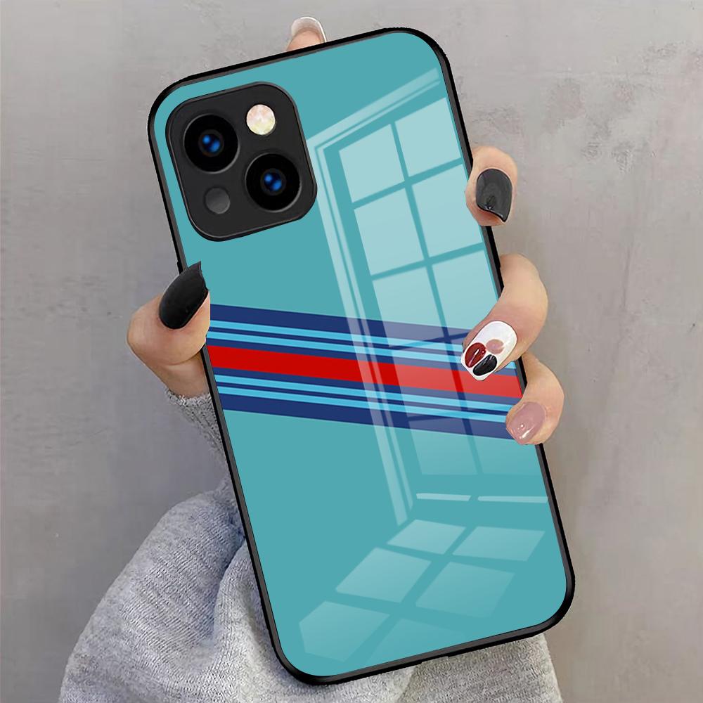 Racing M-Martini-ES Handyhülle Für IPhone 17 Pro Max 16 15 14 Pro Max 13 11 X Xs Xr 8 7Plus Glasabdeckung