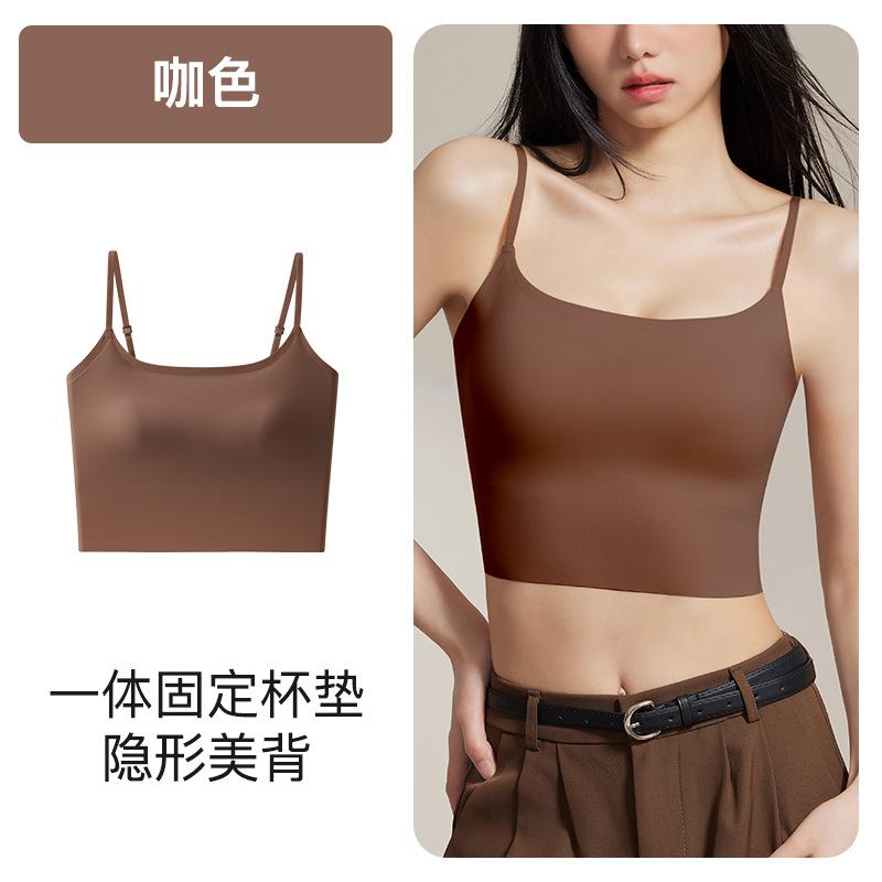 

Liquid foundation underwear women s seamless invisible breast sling bra integrated anti-light beauty vest bra L recommendation 52.5-60kg