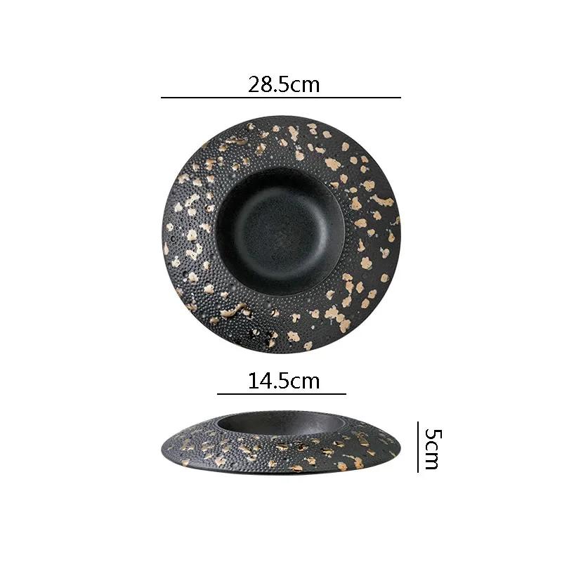 Керамическая Обеденная Тарелка Креативная Неправильная Текстура Глубокая Тарелка Густая Суповая Тарелка Десертные Тарелки для Пасты Ресторанная Специальная Посуда