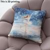 Watercolor Ice Skating Girl Throw Pillow Covers Pattern Cushion Cover Suitable for Sofa Bedroom Car Pillow Cover