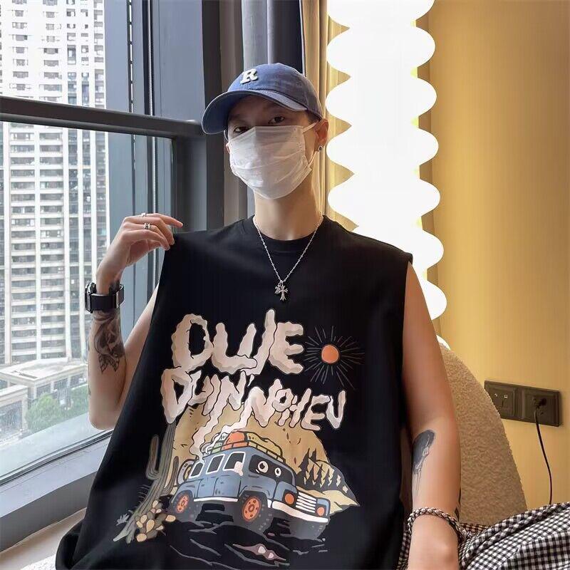 Trendy Men's Sleeveless Casual Sports Vest - American High Street Style